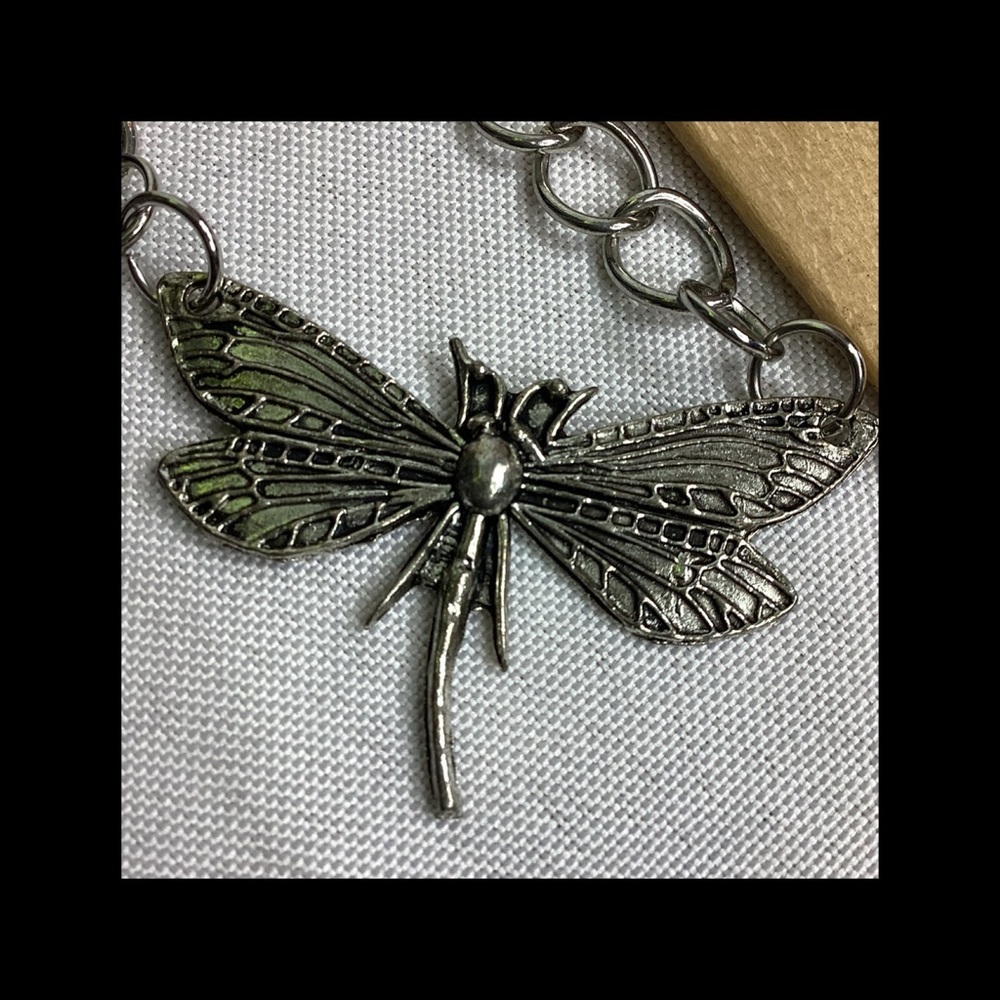 Silver Dragonfly Pendant Necklace